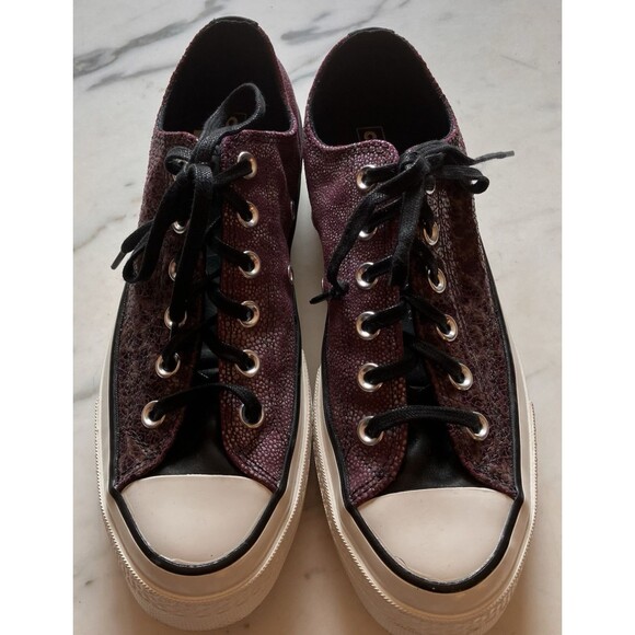 Converse Chuck 70 Ox Low Top Stingray Split Black Cherry Mens 6 Womens 8 A01085c - Picture 1 of 15
